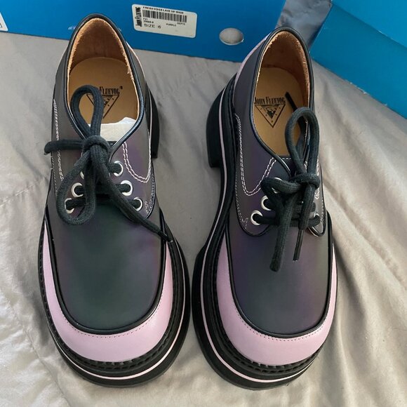 LAST - NEW Fluevog Fresh Vogs FV1 Vintage Style Lace Ups Purple Size 6 SOLD OUT - Picture 3 of 15